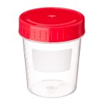 Контейнер для сбора биоматериала, 100 мл Ева с завинчивающейся крышкой-шпателем стерильный инд. упак.