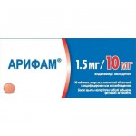 Арифам, таблетки с модифицированным высвобождением покрытые пленочной оболочкой 10 мг+1.5 мг 30 шт
