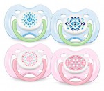 Соска-пустышка силиконовая, Avent (Авент) 2 шт арт. 84970 Фри Флоу Дизайн 0-6 мес.