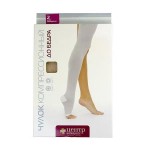 Чулок компрессионный кругловязаный, р. 6 арт. ЧККВ ЦК до бедра 2 класс компрессии 18-23 мм с открытым мыском серо-белый